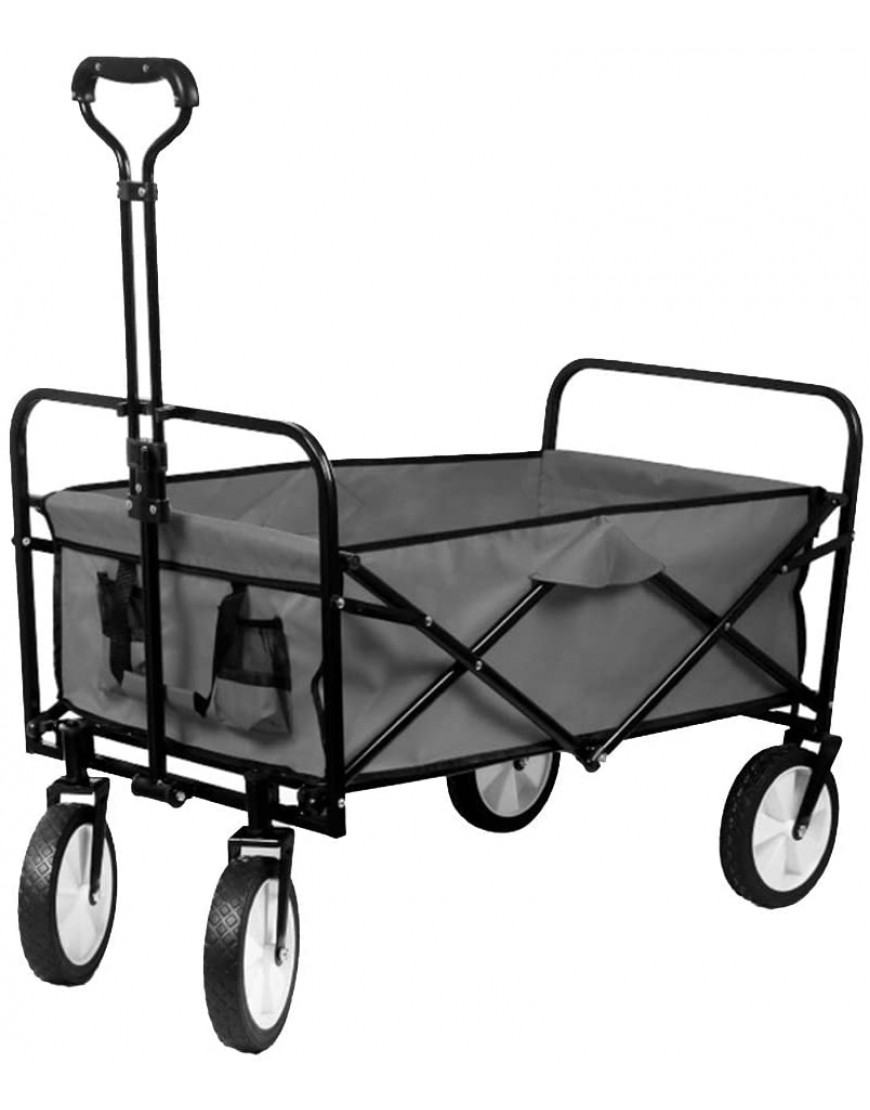 Chariot d’extérieur Pliable Chariot de Camping Portable Chariot a Main Pliable avec 4 Roues et Poignée de Poussée Réglable Portant 100kg 220lbs pour Jardin Extérieur Color : Gray - BKQBARQUY