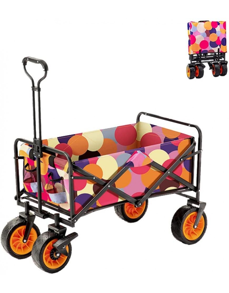 HXR Dessertes Chariot de Jardin Chariot Pliant de Camping Portable Plage de Camping Chariot d'achat extérieur Wagons Dessertes Color : Multi-Colored - BK9V5WFJH