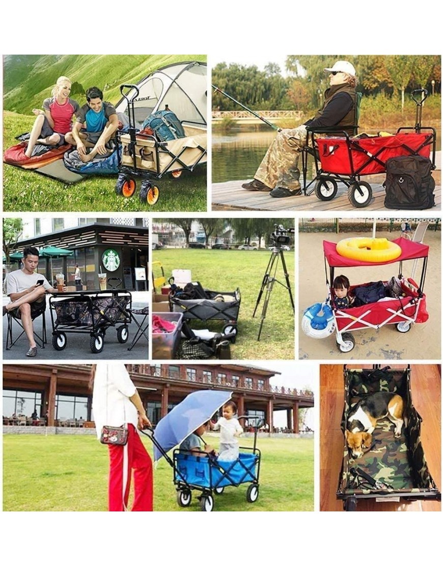 LLSS Chariots de Jardin Chariot de Jardin Pliant Multifonctionnel Wagon Robuste avec auvent Chariot Portable Multifonction pour Camping en Plein air Chariot Push-Pull de pêch - BK62BRGBW