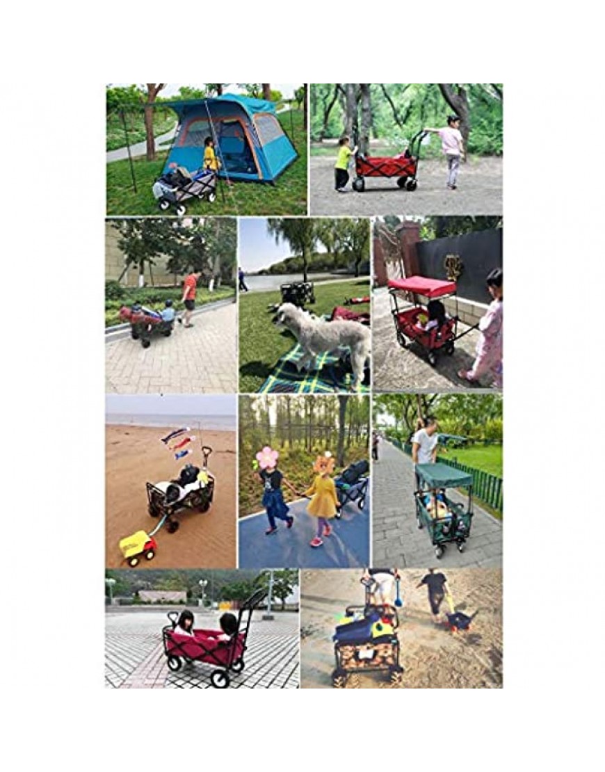SHBH Chariot de Jardin Pliant Chariot Chariot de Courses Multifonctions Chariot Robuste pour supermarché de Plage de Camping en Plein air avec 4 Roues Charge: 80 kg - BVK9QZJYZ