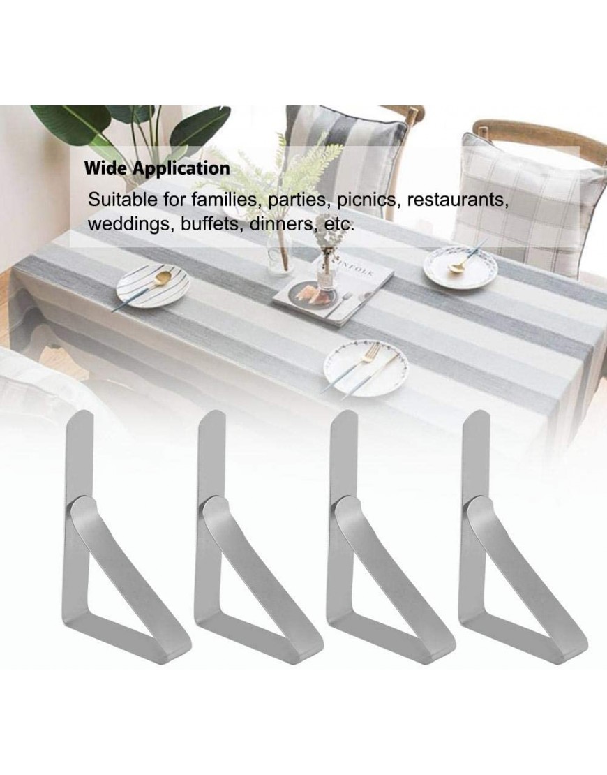 Clips de nappe pinces de couverture de table coupe-vent en argent durable acier inoxydable pour les fêtes à la maison - B8B24FOZM