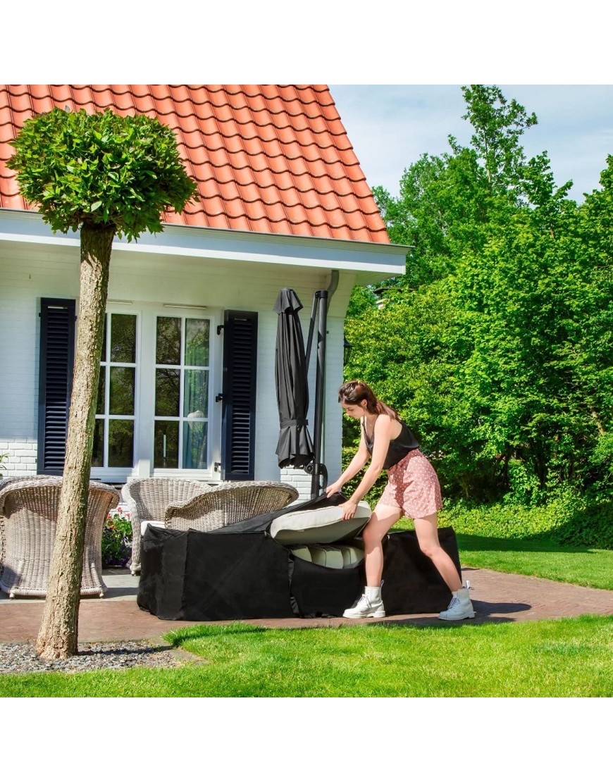 VONROC Sac de rangement pour coussins jardin 125 x 40 x 50 cm – Pour 4-6 coussins Tissu imperméable Résistant aux UV à la gèle et aux ternissements - BDBDVAIUK