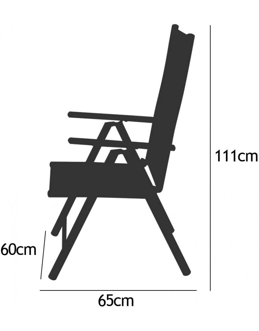 CASARIA Salon de Jardin Aluminium Anthracite »Bern« 1 Table 4 chaises Pliantes Plateau de Table en Verre dépoli Dossier réglable 7 Positions - B2M3NTIIR