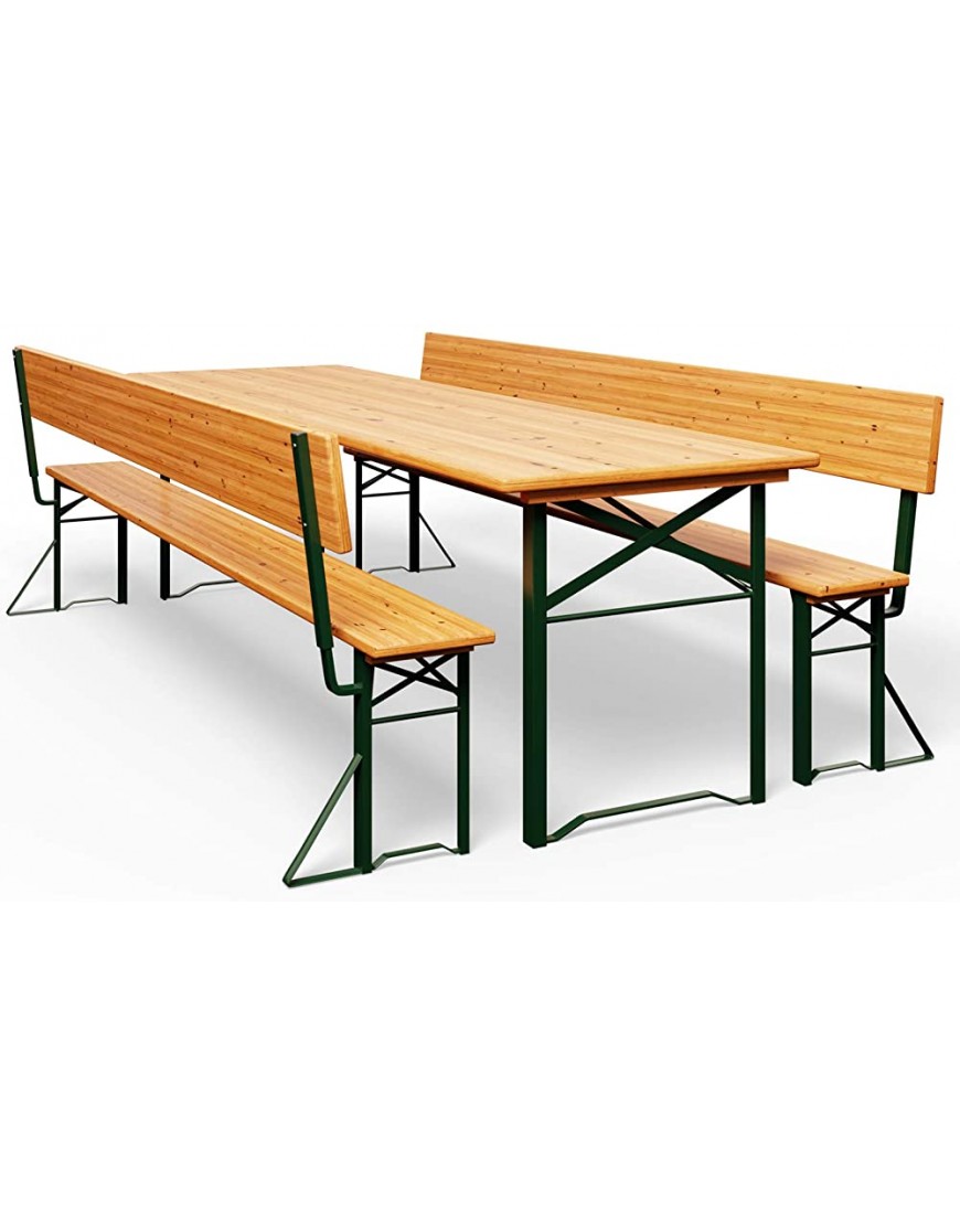 Table Pliable et 2X bancs avec Dossier Salon de Jardin Meuble terrasse - BWM99BJES