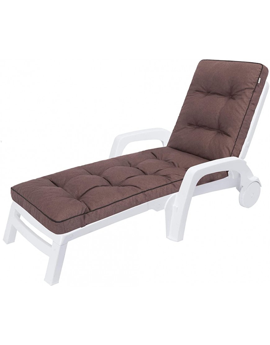 Hugo Coussin bain de soleil coussin chaise longue coussins pour chaises de jardin chaise longue jardin coussin chaise – 201x55 – Marron - BBKV3TZBX