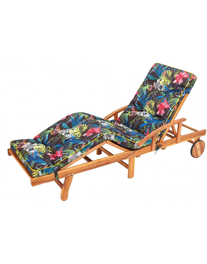 Hugo Coussin bain de soleil coussin chaise longue coussins pour chaises de jardin chaise longue jardin coussin chaise – 201x55 – Feuilles multicolores - BBND7UNNJ