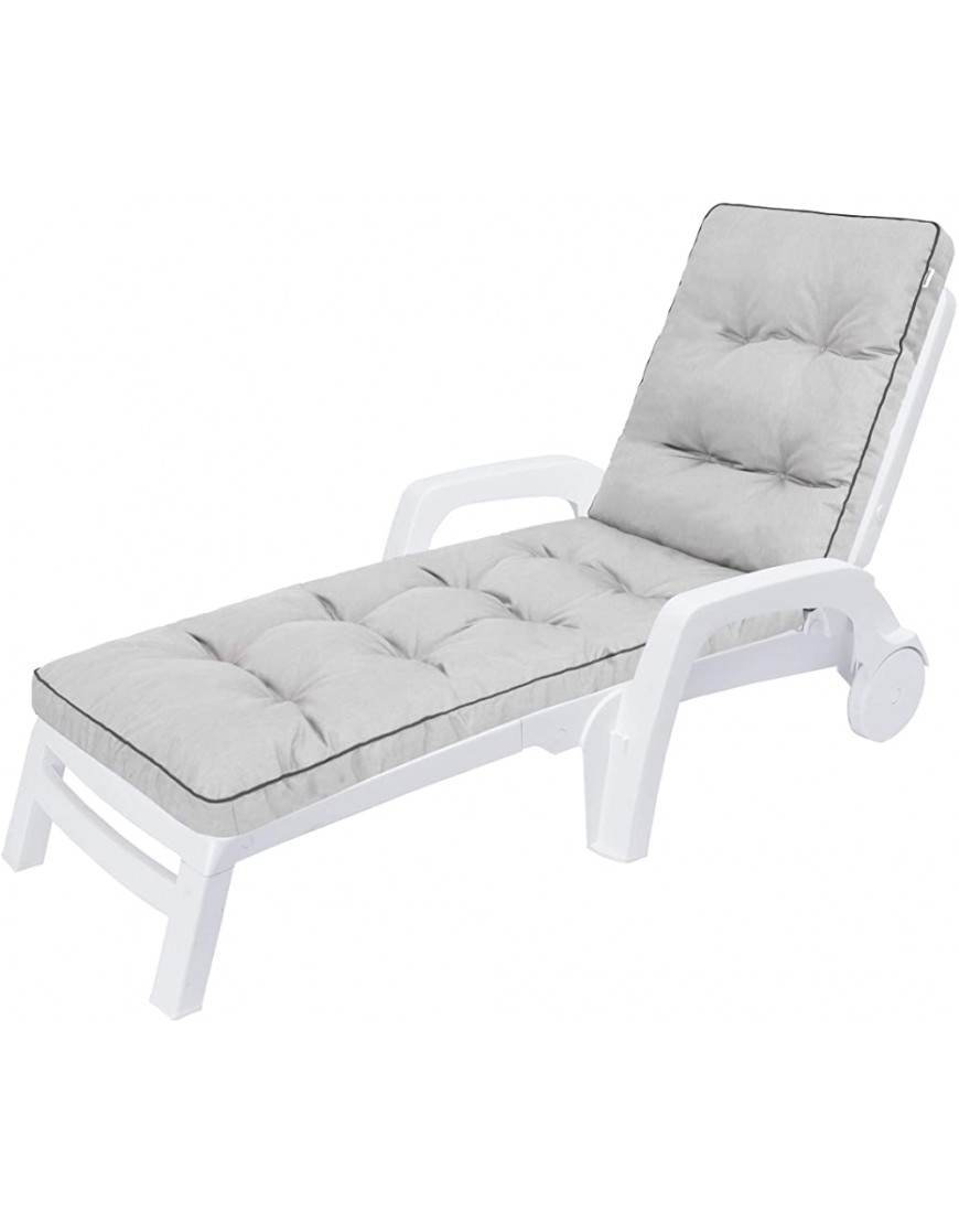 Hugo Coussin bain de soleil coussin chaise longue coussins pour chaises de jardin chaise longue jardin coussin chaise – 201x55 – Argent - BVKW9NZOD