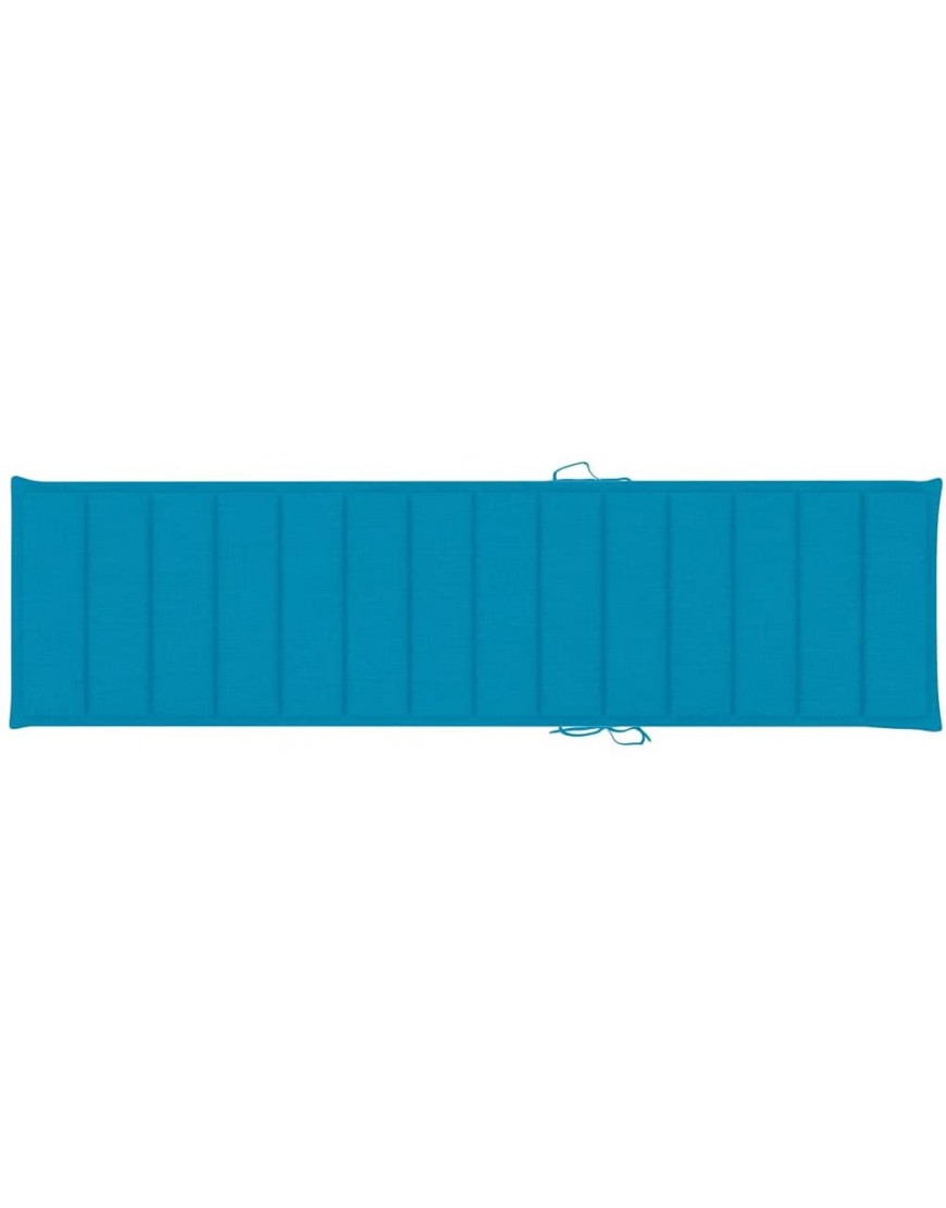 vidaXL Coussin de Chaise Longue Coussin de Transat Coussin de Bain de Soleil Jardin Patio Terrasse Arrière-cour Extérieur Bleu 200x50x3 cm Tissu - B84AMRKFW