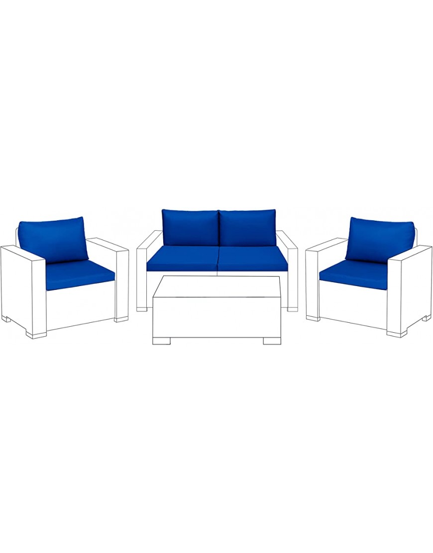 Bleu de remplacement de 8 pièces Ensemble de coussins d'assise pour Keter Allibert California extérieur de mobilier de jardin - B8NK7JFES