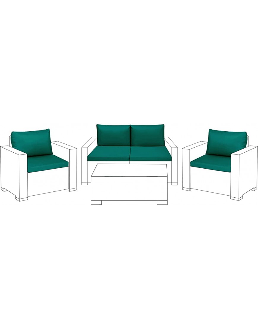 Vert de remplacement 8 pièces Ensemble de coussins d'assise pour Keter Allibert California extérieur de mobilier de jardin - BDNWHEESO