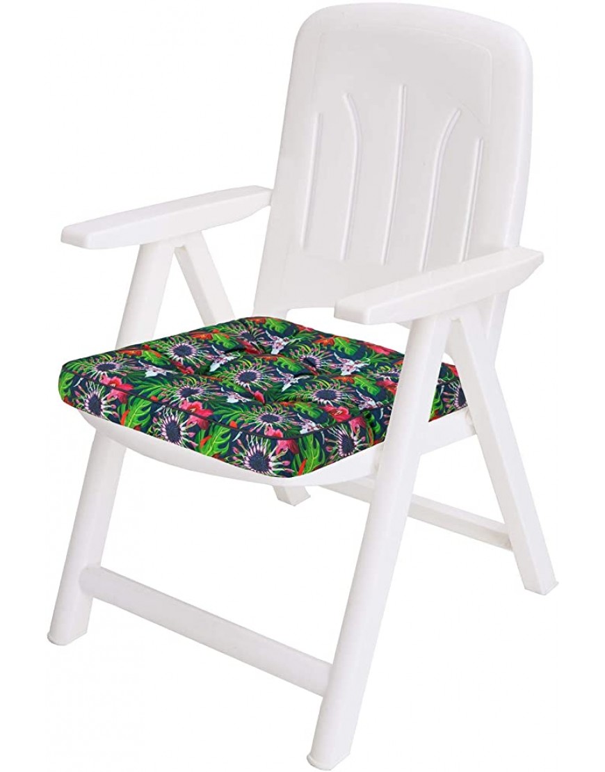 Clara Lot de 4 coussins de chaise rembourrés pour chaise banc tabouret coussin chaise de jardin coussin banc de jardin coussin fauteuil jardin–49 x 47– Fleurs - BH787GAEF