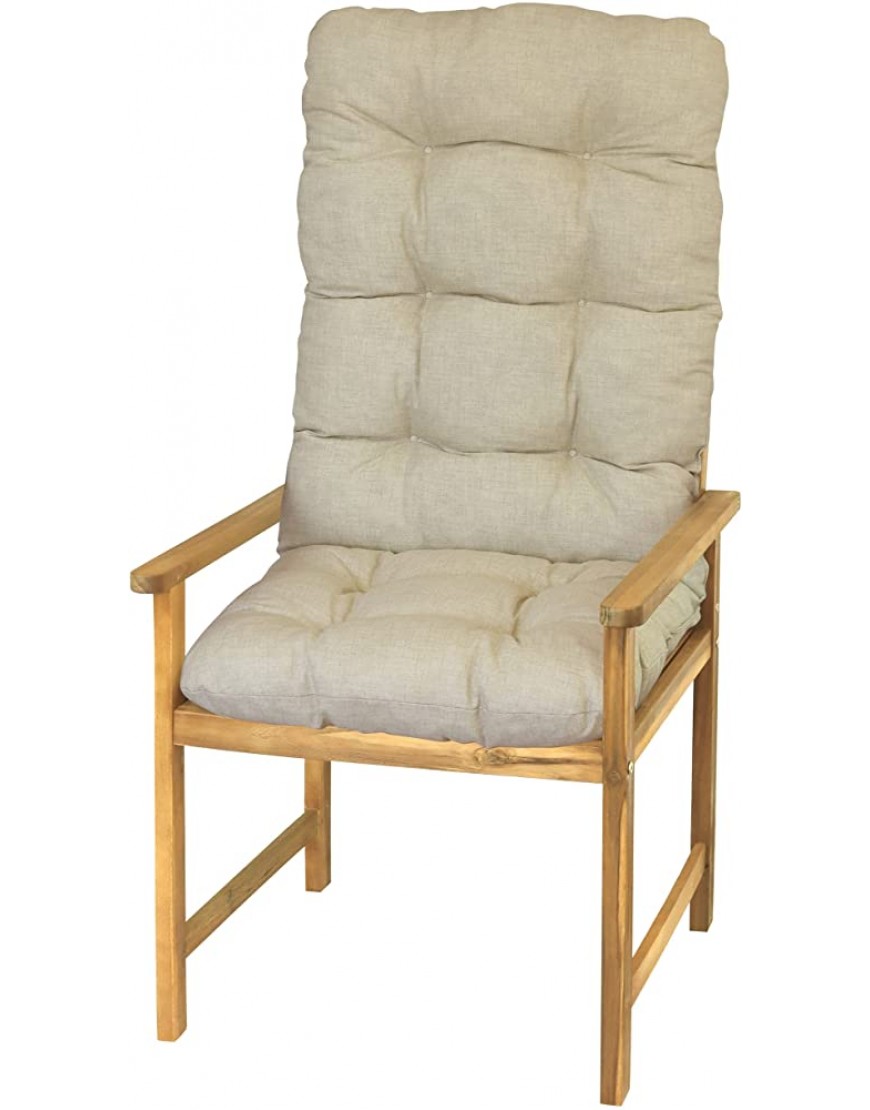 DILUMA | Coussin pour Chaise à Dossier Haut Venezia 120x50x8 cm Beige | Housse Anti-saleté et déperlante | Coussin d'assise extérieur pour chaises de Jardin - B66MERBYJ