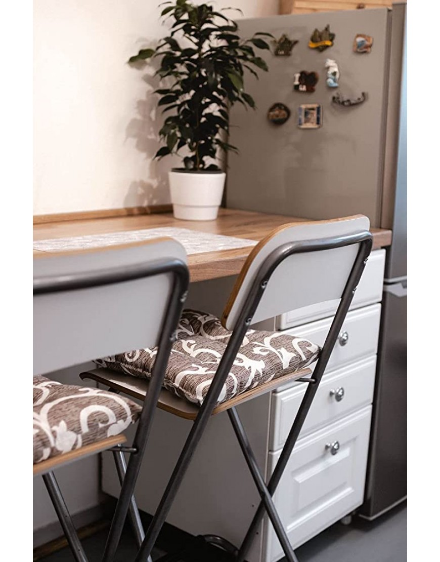 E&A Lot de 4 coussins de chaise pour intérieur et extérieur en coton pour bureau jardin cuisine salon 32 x 32 x 5 cm Cappuccino - B3VN6LBEP