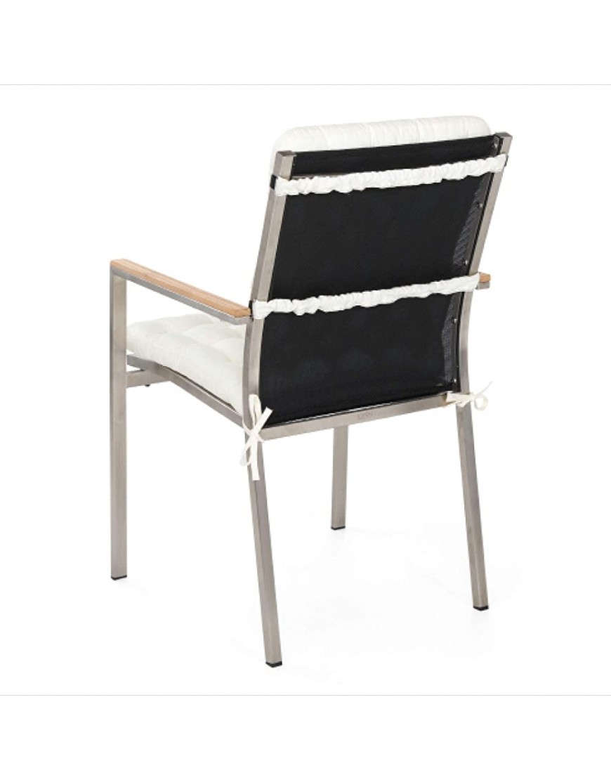 HAVE A SEAT Luxury Lot de 2 coussins pour chaise de jardin – Coussin rembourré pour fauteuil de jardin – Lavable à 95 °C – Passe au sèche-linge – 100 x 48 cm blanc - BME4WJRIT