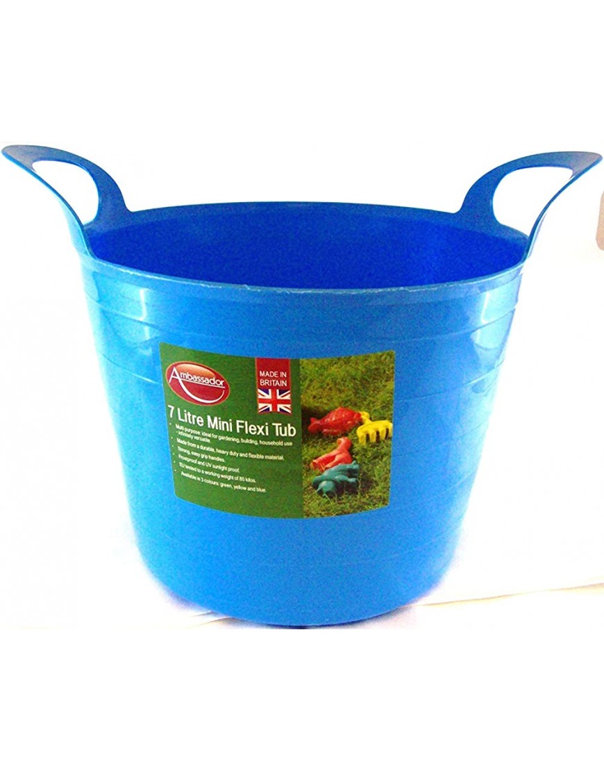 7 litre Mini Flexi Tub Panier Boîte de rangement en caoutchouc jardinage DIY Ménage – Bleu - B6M81PDRG