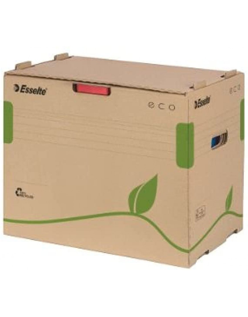 Esselte Boîte de Classement & Transport avec Couvercle et Ouverture par l'Avant pour Classeurs 100% Carton Recyclé Brun Naturel Eco 623920 - BB9W7ULSG