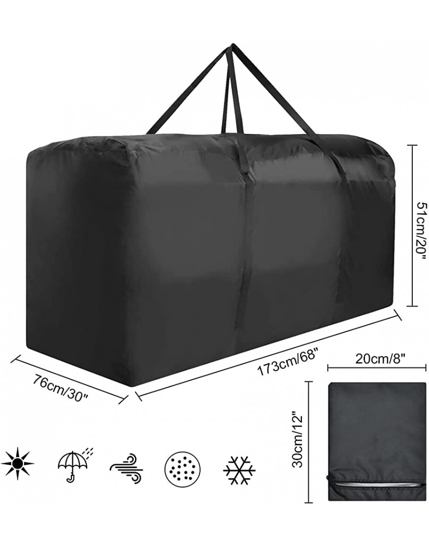 Grand sac de rangement carré imperméable pour coussins de jardin 173 x 76 x 51 cm - B7B18CSTX