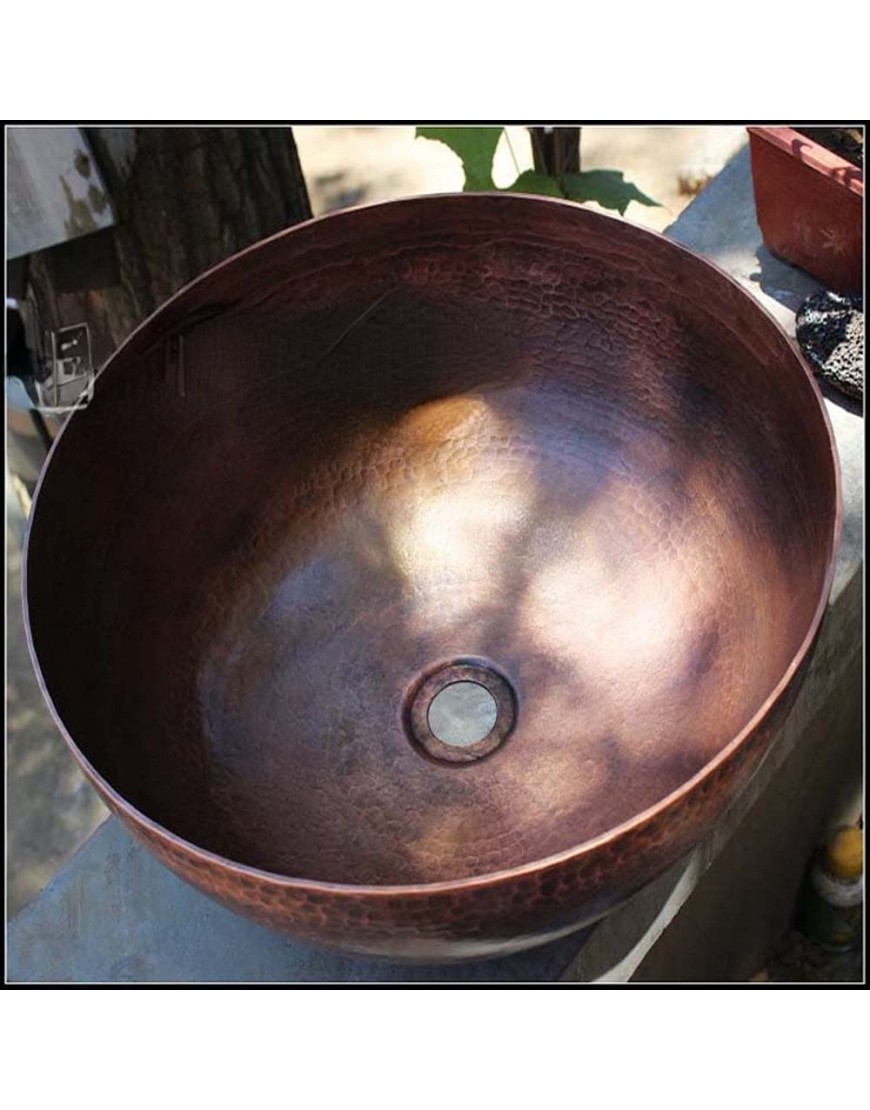 Lavabo en cuivre pur fait à la main rétro en cuivre pour hôtel salle de bain 40,8 x 17 cm - BA282OGOD