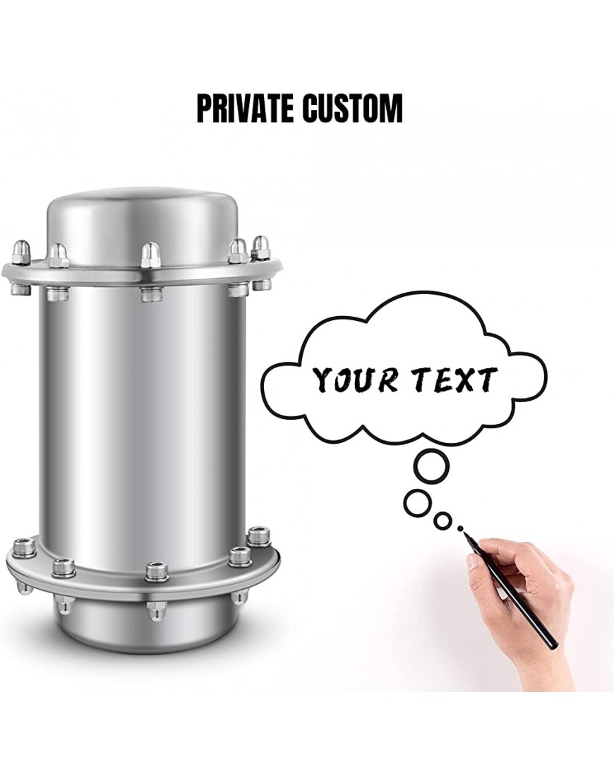 OXYEFEI Time Capsule Personnalisée avec Votre Nom Anti-corrosif Étanche Container Verrouillage en Acier Inoxydabl Cadeau pour Future 7.5Inch argent - BBQEKPPKA