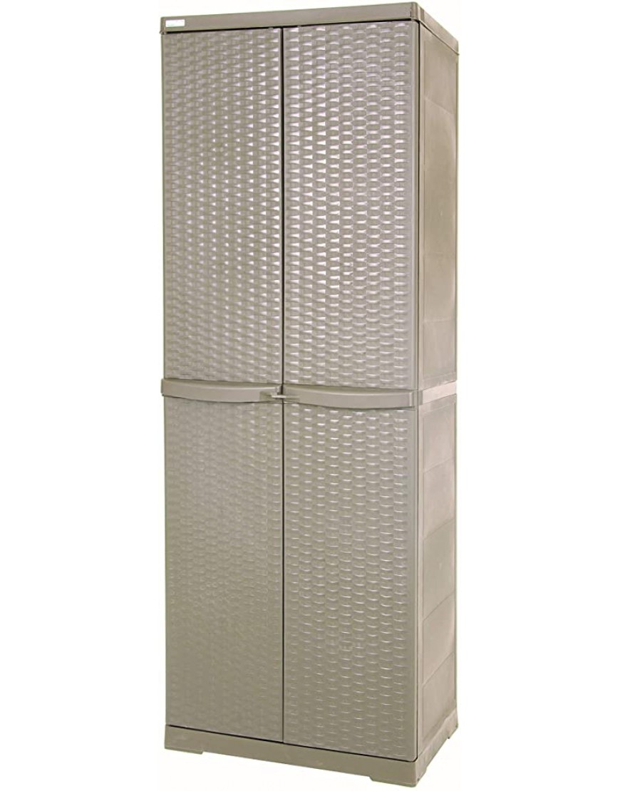 Trioplast Armoire d'extérieur taupe porte-balais 6224-21 Meuble multi-usage en rotin Line 65 x 45 x 180 cm - BKMA1SYJB