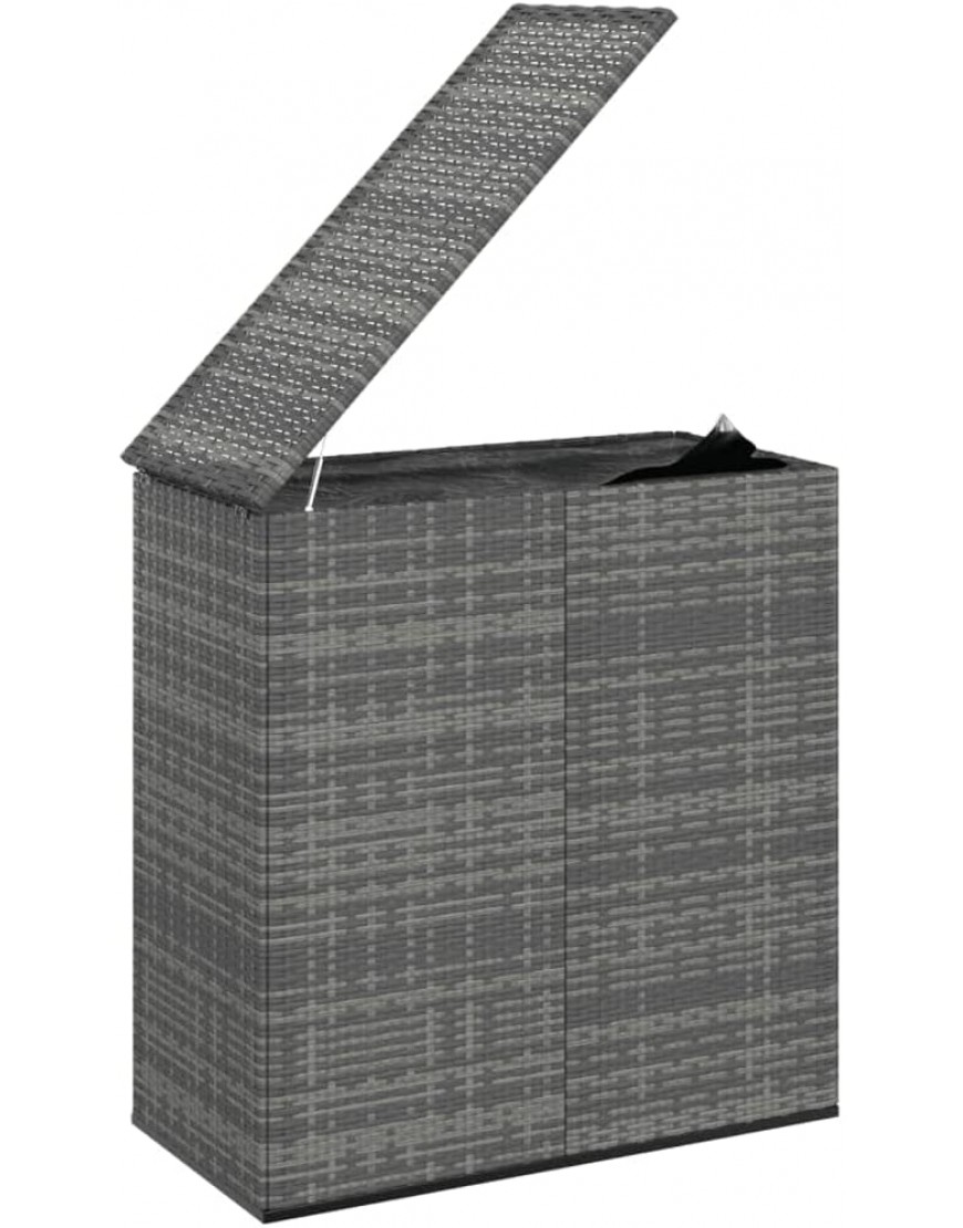 vidaXL Boîte à Coussins de Jardin Résine tressée 100x49x103,5 cm Gris - BAADJMVNN
