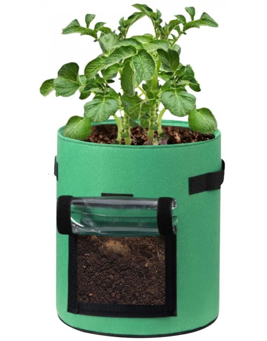 Xisimei Sac de plantation pour plantes de légumes sac de plantes durable respirant avec fenêtre fermeture velcro poignées de transport 30x35cm vert - BW9M5ZQJA