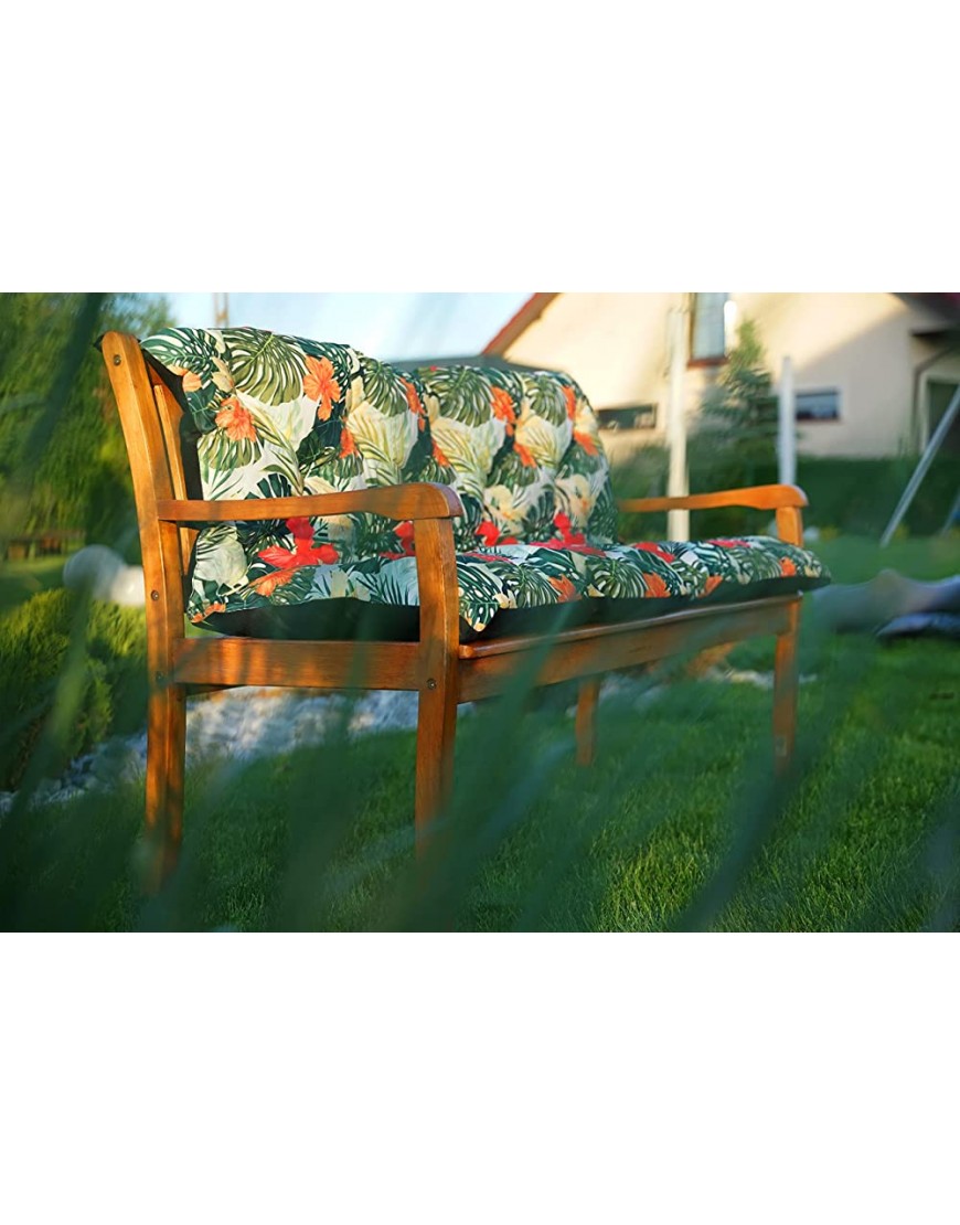 4L Textil Coussin pour banc de jardin Coussin d'assise et de dossier Facile d'entretien Vert tropical 150 x 50 x 50 cm - B8BBNDGRM