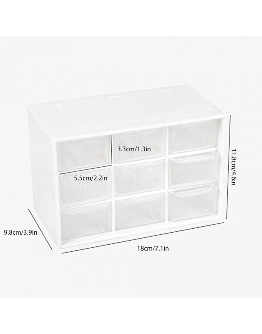 Boîte de Rangement pour la Papeterie Boîte de Rangement étanche à la poussière Boîte de Rangement Transparente de Bureau à 9 grilles pour la Papeterie à tiroirs ménagers - BV4KQWVEU