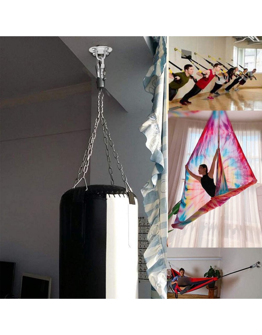PXRLMYF Crochet Plafond,Capacité Acier Inoxydable Hamac à Suspendre Kit,Kit de Suspension pour Balançoire de Yoga Accessoires de Gymnastique - B18VVUDCG
