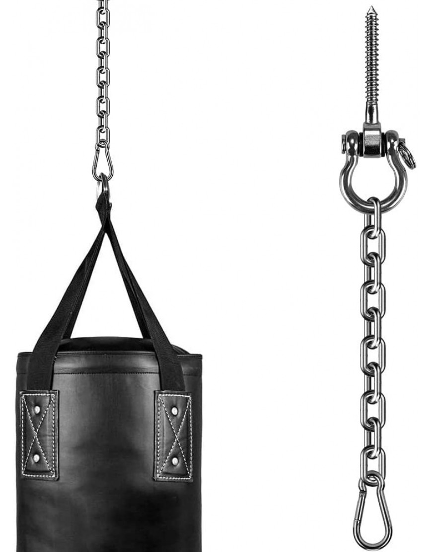WAREMAID Support pour sac de frappe de boxe avec chaîne de 84,6 cm crochets en acier inoxydable avec mousqueton kit de suspension pour chaise de jeu chaise suspendue sac lourd - B8EDVVJDA