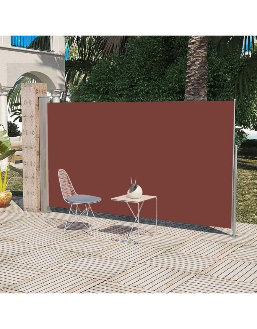FZYHFA terrasse rétractable côté pour auvent Marron avec Soleil Vent Protection Contre Les UV 180 x 300 cm - BWKKWETMN