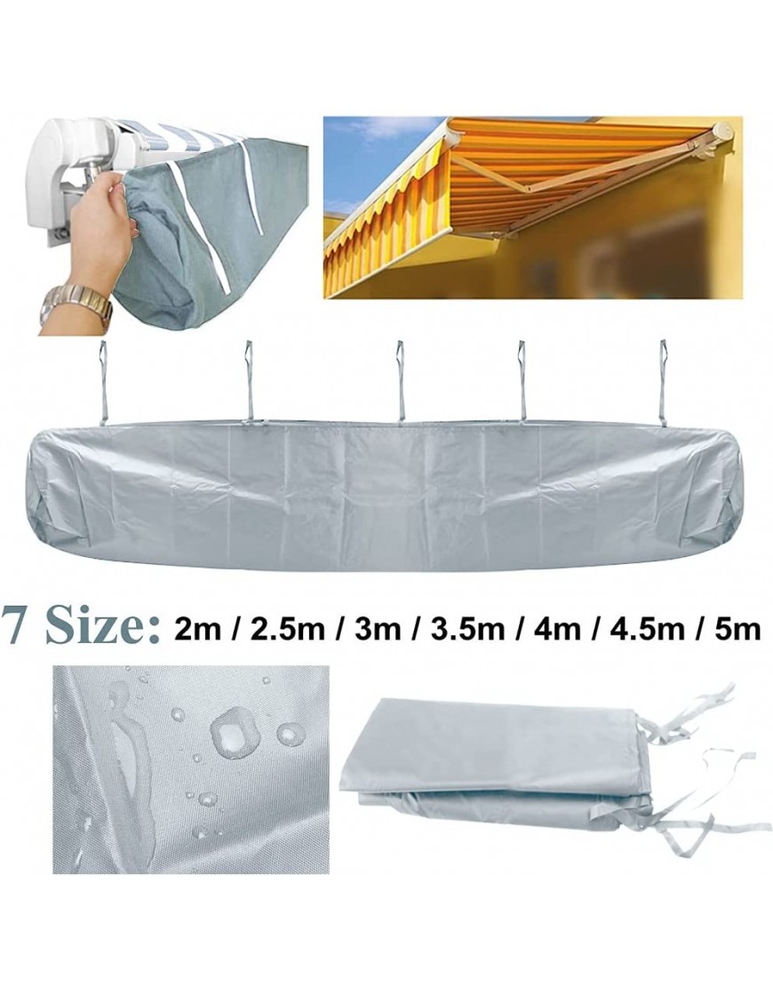 GSDGV Housse de protection pour auvent de terrasse auvent d'hiver housse de rangement en tissu Oxford robuste sac de patio extérieur facile à utiliser gris taille : 3 m - B31H6XASX