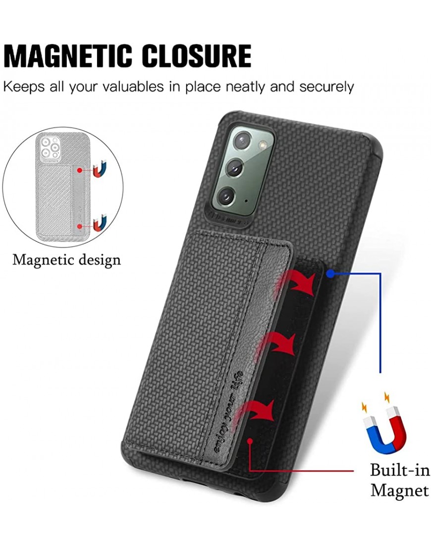 Miagon Étui Portefeuille pour Samsung Galaxy S20 FE,Fibre Motif Blocage RFID Coque Etui en PU Cuir Porte Cartes avec Fonction Support Slim Magnétique Housse Cover,Noir - B7M58NKQN