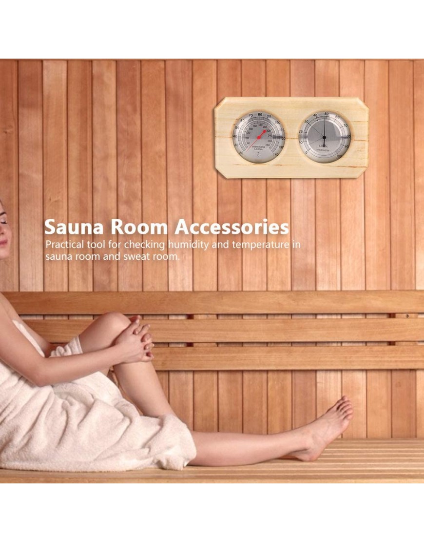 Ruiqas Thermomètre hygromètre numérique portable en bois 2 en 1 pour sauna vapeur - BQEENEEZY