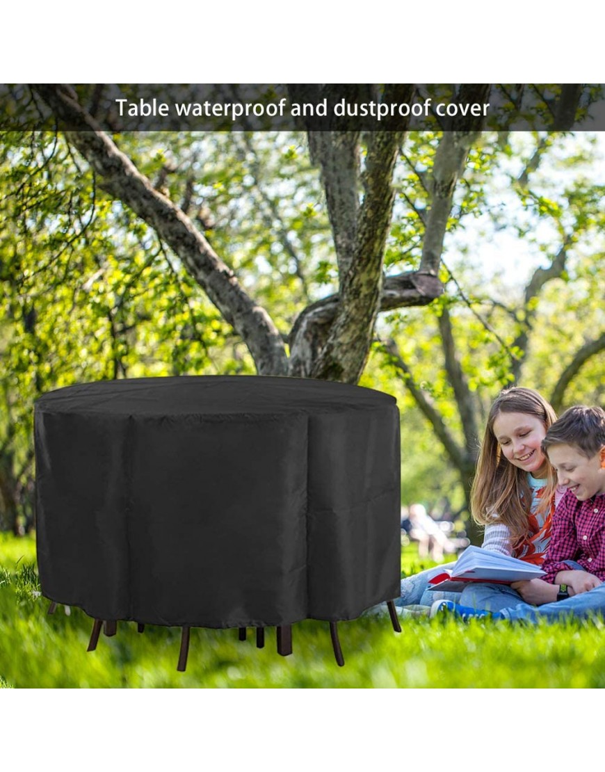 Housse de mobilier de jardin ronde housse de table de jardin imperméable en tissu Oxford 210D housse de protection ronde coupe-vent pour ensembles de meubles de table de jardin 128 * 71cm - BHM83TODK