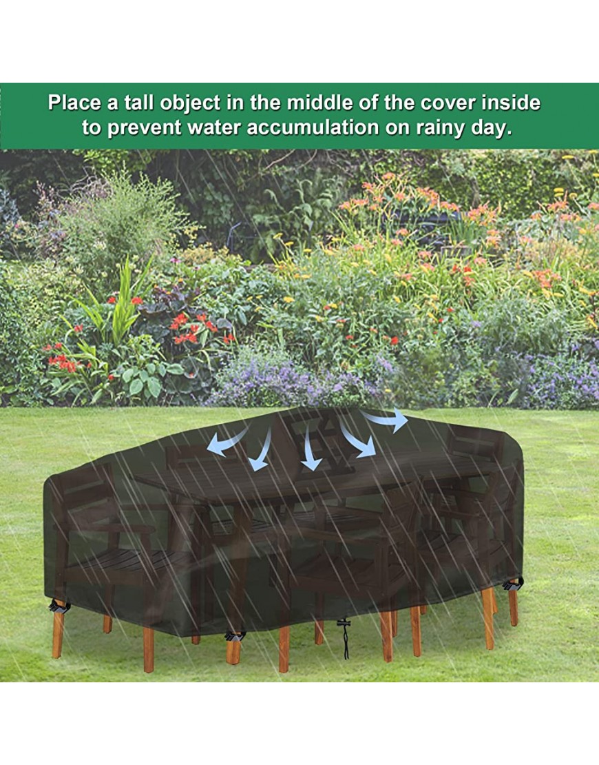 INMUA Bache Table Jardin Rectangulaire Housse Table de Jardin Imperméable Anti-UV 420D Oxford Tissu Housse de Table Chaise Meubles de Jardin Extérieure 213x132x72cm - BQQK1BONV