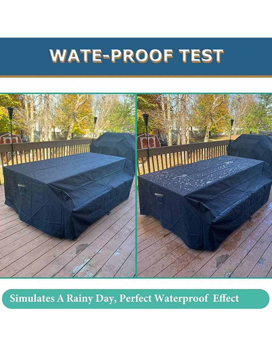 PATIO PLUS Protective Cover for Garden Furniture Waterproof Cover for Square Tables Protective Cover for Rectangular Garden Table 170x95x70 - B2KAAVXCR