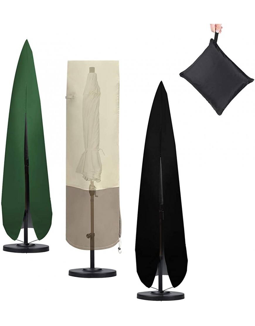 æ— Housse de parasol en tissu Oxford 600D imperméable avec sac de rangement pour parasol de jardin extérieur Noir - B9ND6ZYYC