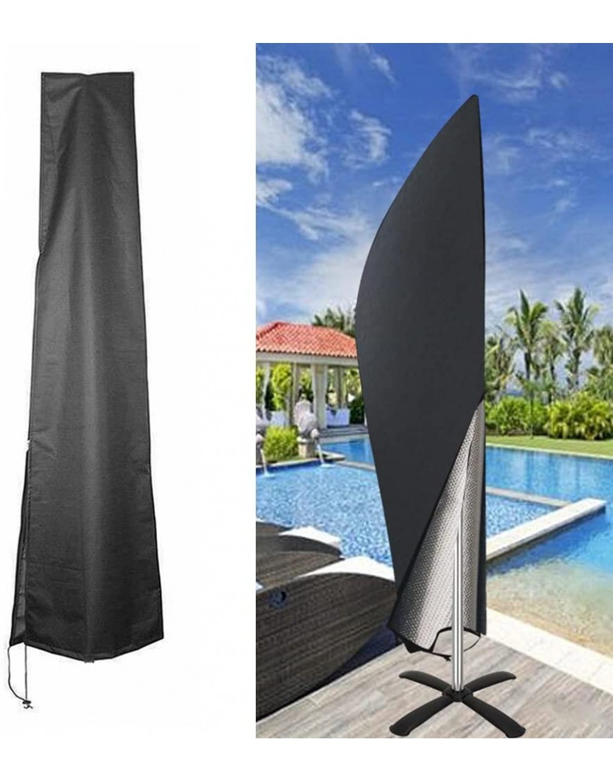 Housse de parasol en tissu Oxford imperméable avec fermeture éclair 190 x 30 x 50 cm pour parasol de jardin de 2,7 m à 3,4 m - BWDDBTWID