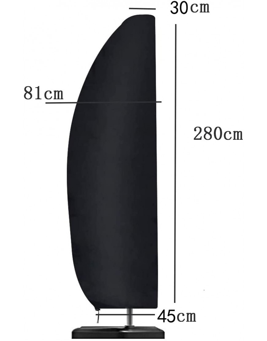 Linarun Housse de protection pour parasol parasol déporté en Oxford 420D étanche anti-UV résistant aux intempéries housse de parasol pour parasol déporté 280 cm convient pour 1,5 m à 4 m. - BKK9JAKMK