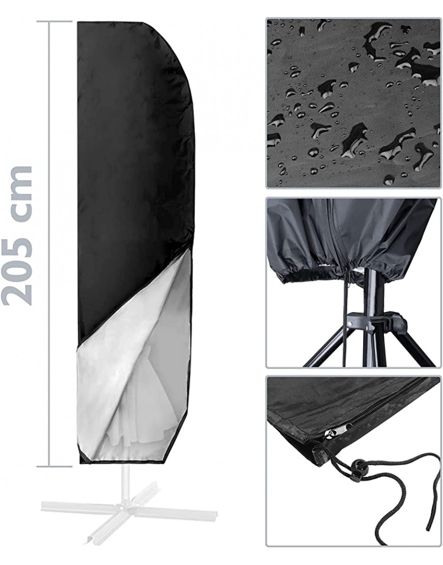 PrimeMatik Couverture de Parasol 205 cm. Housse de Protection Parapluie imperméable - B8NV3XUMY