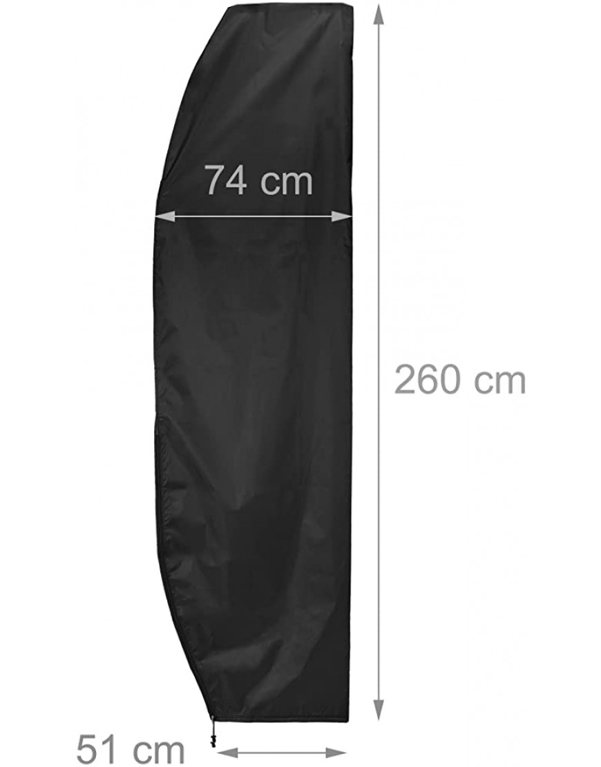 Relaxdays Housse de Protection pour Parasol déporté 2-4 m Tissu Oxford imperméable Noir - BKBNDWDFK