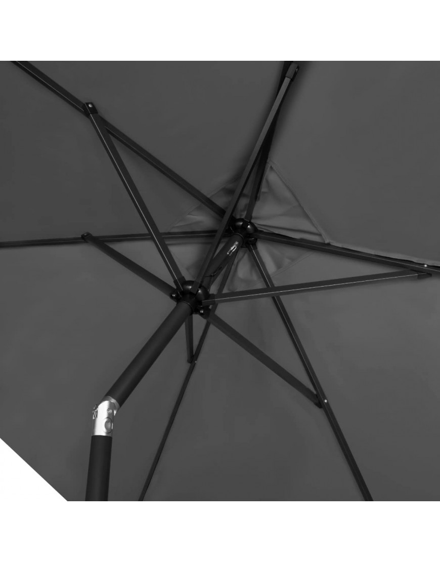 VONROC Parasol inclinable 2x3m Résistant aux UV Gris Housse de Protection Incluse Rapallo - B5K51QPGY