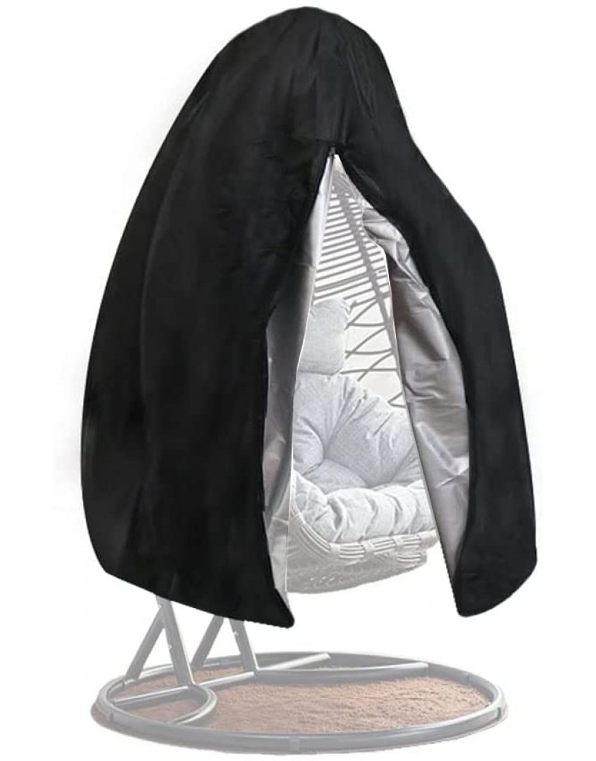 AOUSTHOP Housse de chaise suspendue En tissu Oxford 210D Imperméable Résistant à la déchirure En rotin Pour fauteuil à bascule patio 115 x 190 cm Noir - BJVAHCQYF
