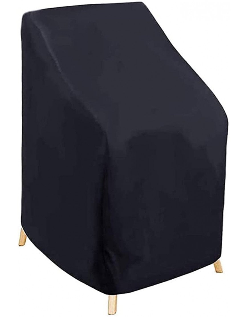 Fablcrew Housse de Protection pour Chaises de Jardin Empilables Imperméable Protection UV 210D Tissu Oxford Noir 120x 65 x 65 80CM - B82E9XGCP