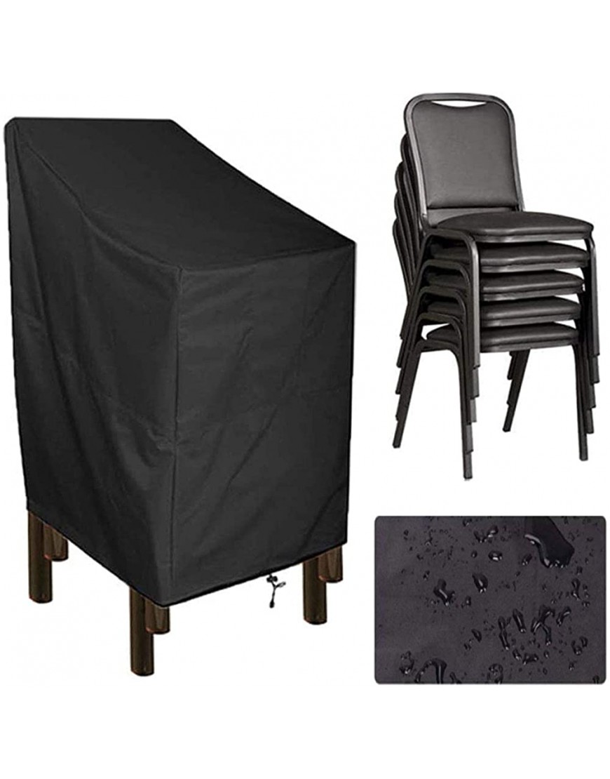 Housse de chaise de jardin empilable 210D imperméable anti-UV pour chaise de jardin inclinable 65 x 65 x 120 80 cm - B3J47REIC