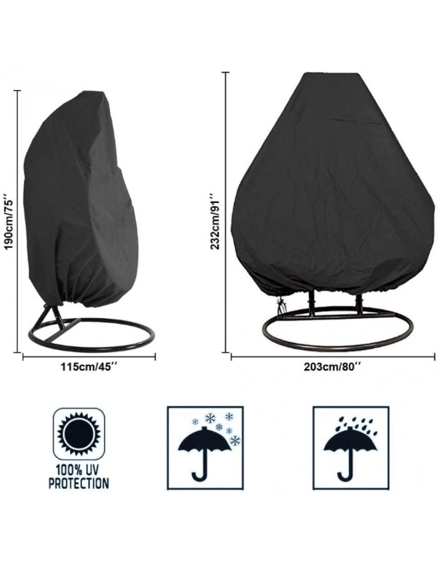 Housse de fauteuil suspendu avec fermeture éclair tissu Oxford imperméable coupe-vent résistant au froid - B1JB6DQCI