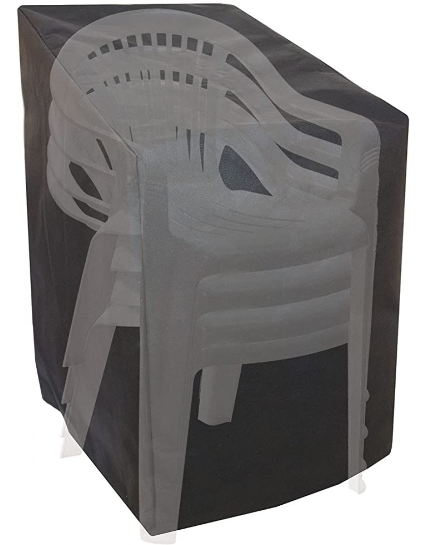 Housse de protection pour chaise de jardin 100 75 x 75 x 60 cm Housse de protection pour chaises de jardin étanche à la poussière et aux UV pour chaises empilables Noir [132] - B14EQYJIR