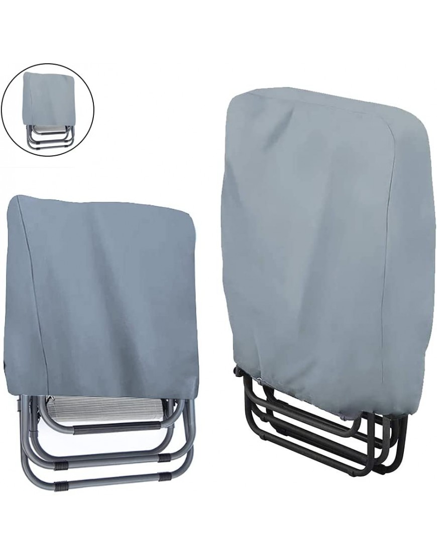 Lot de 2 housses de chaise pliantes et inclinables imperméables en tissu Oxford 210D pour chaises de jardin empilables Housses de chaise longue avec sac de rangement gris - B2BNNJVCN