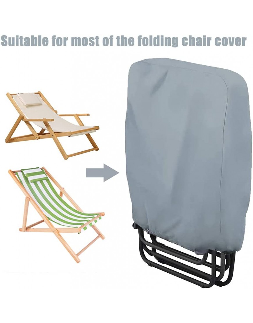 Lot de 2 housses de chaise pliantes et inclinables imperméables en tissu Oxford 210D pour chaises de jardin empilables Housses de chaise longue avec sac de rangement gris - B2BNNJVCN
